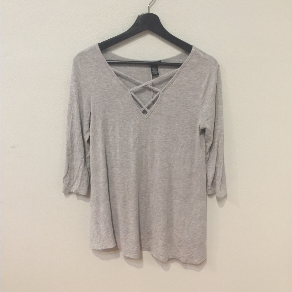 LONG SLEEVE GRAY BLOUSE